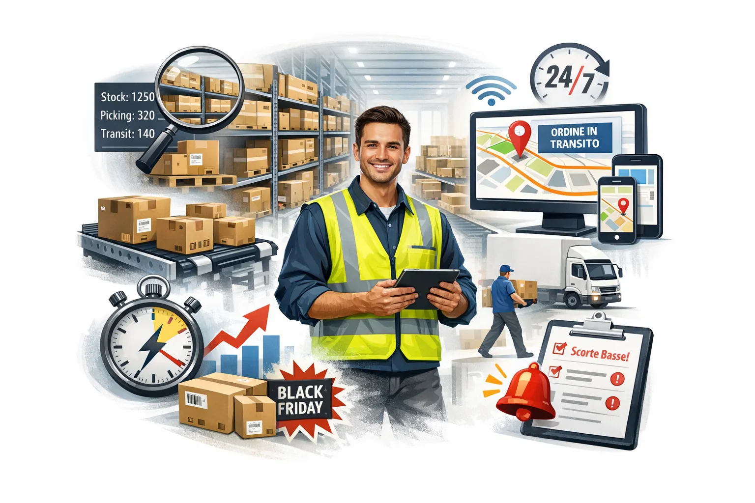 Tracciabilità e monitoraggio magazzino Umbria Hub